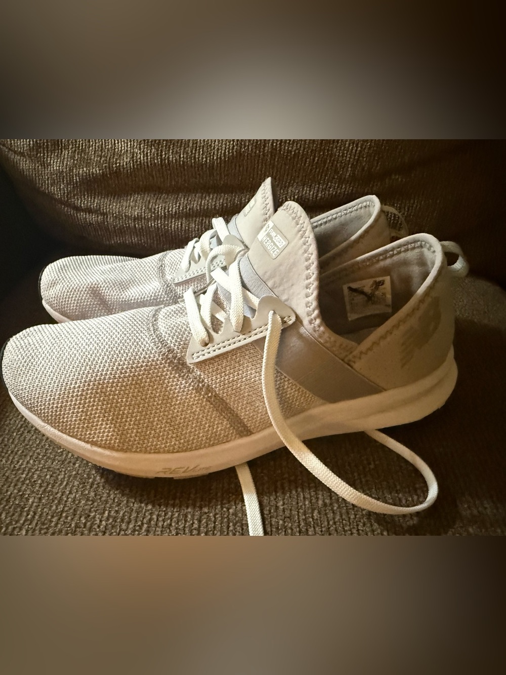New Balance Women's Light Gray Knit Sneakers